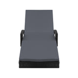 Gardeon 2PC Sun Lounge Wicker Lounger Outdoor Furniture Beach Chair Patio Adjustable Cushion Black